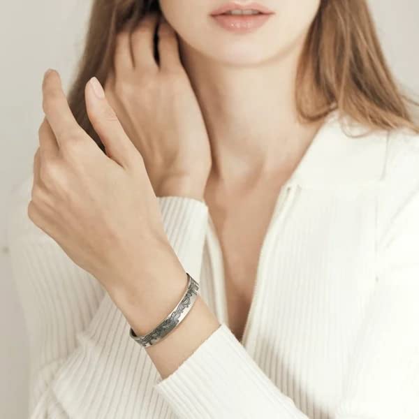 To My Granddaughter Cuff Bracelet - I Will Always Be with You - Inspirational Engraved Silver Bracelet for Women - Thoughtful Gift with Sweet Message - Perfect for Birthdays, Graduation & Special Occasions