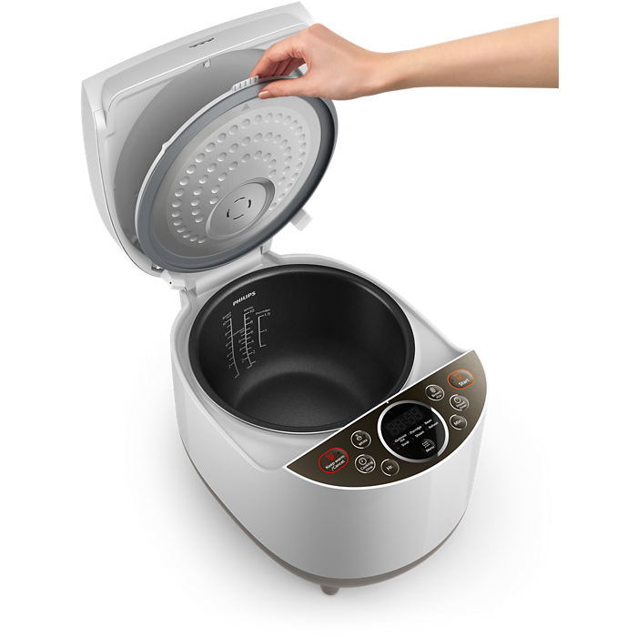 1.8L Digital Rice Cooker with Non-Stick Pot - HD4515/63 - Perfect for Home, Dorm & Small Kitchens