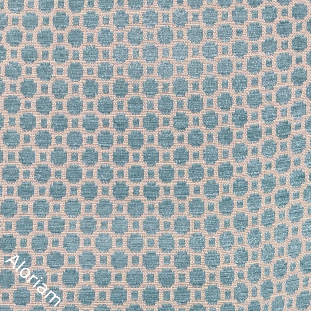 Chelsea Turquoise Blue Geometric Chenille Pillow Cover - Soft Decorative Throw Pillow Case for Living Room, Bedroom & Sofa - 18x18 Inches