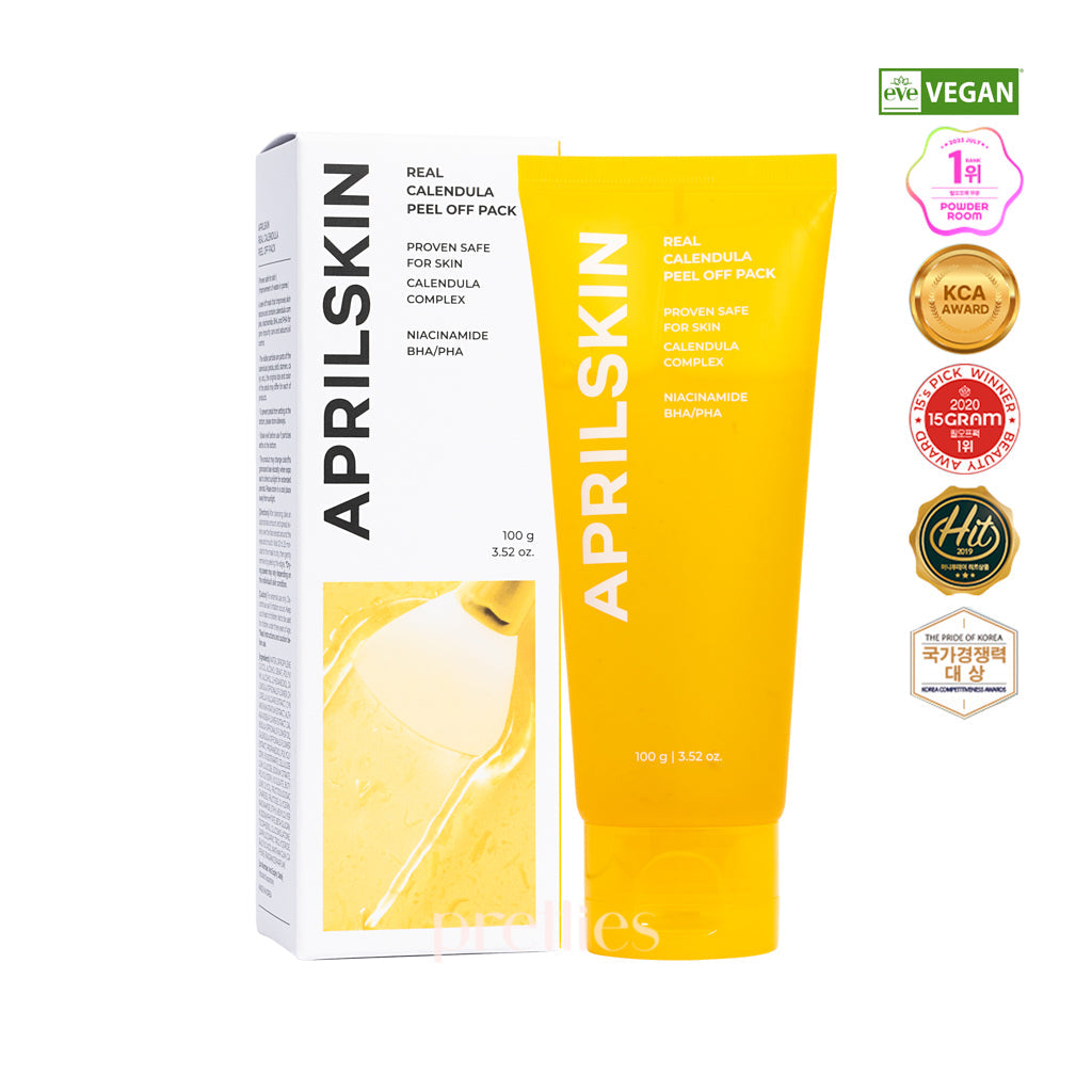 Aprilskin Real Calendula Peel Off Mask 100g - Korean Face Mask for Deep Cleansing & Pore Minimizing - Perfect for Acne-Prone & Oily Skin Care Routine