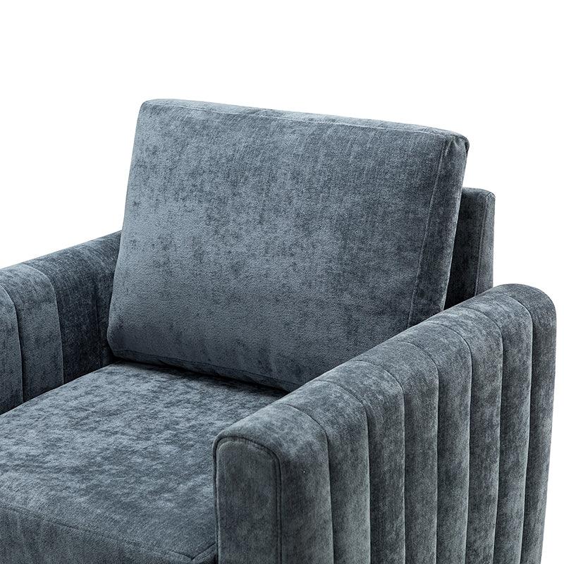Luca Square Club Armchair - Modern Accent Chair for Living Room, Lounge & Office - Stylish Upholstered Armchair with Wooden Legs - Perfect for Home Decor, Reading Nook & Relaxation