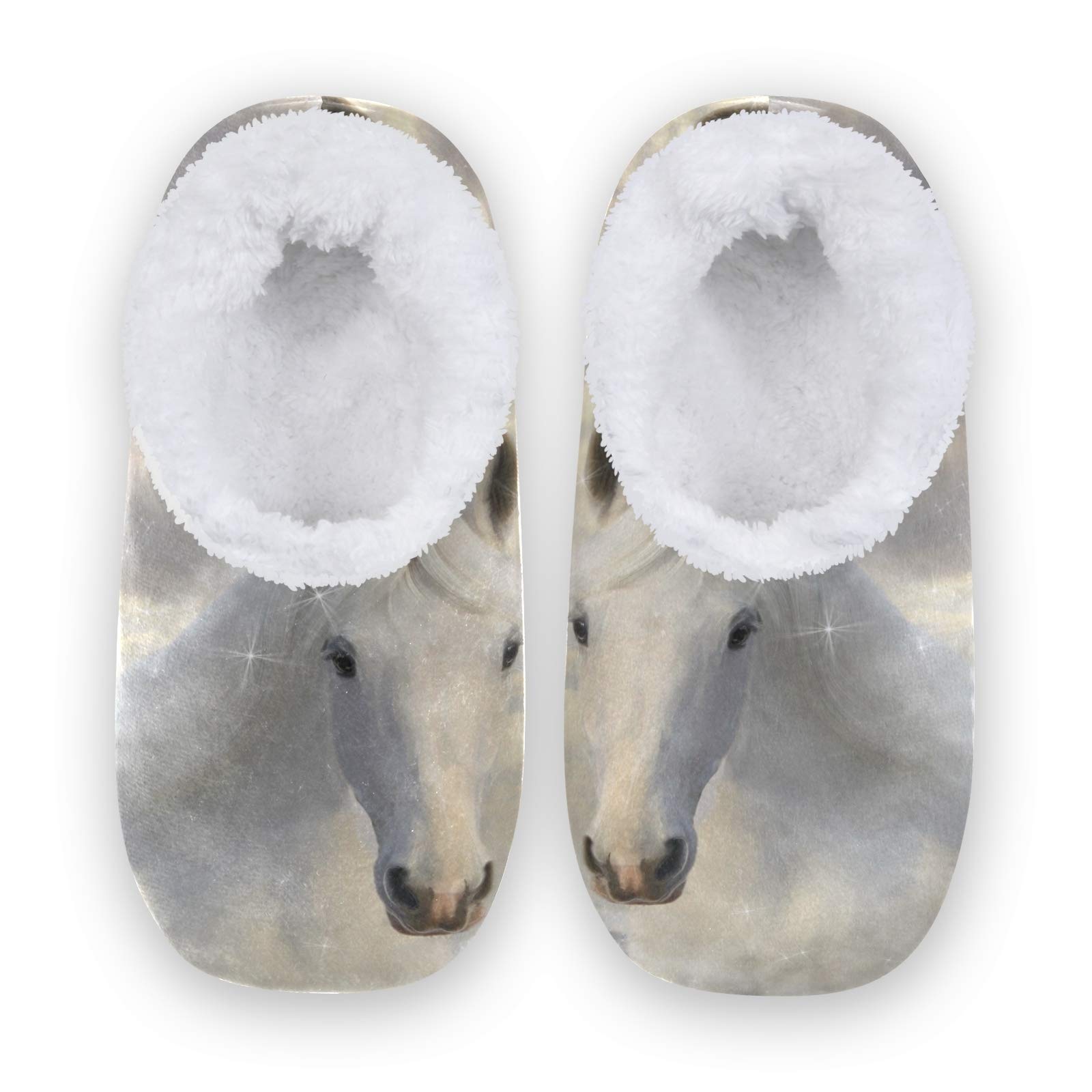 Magic White Horse Slippers for Women - Cozy Indoor House Shoes for Relaxing at Home