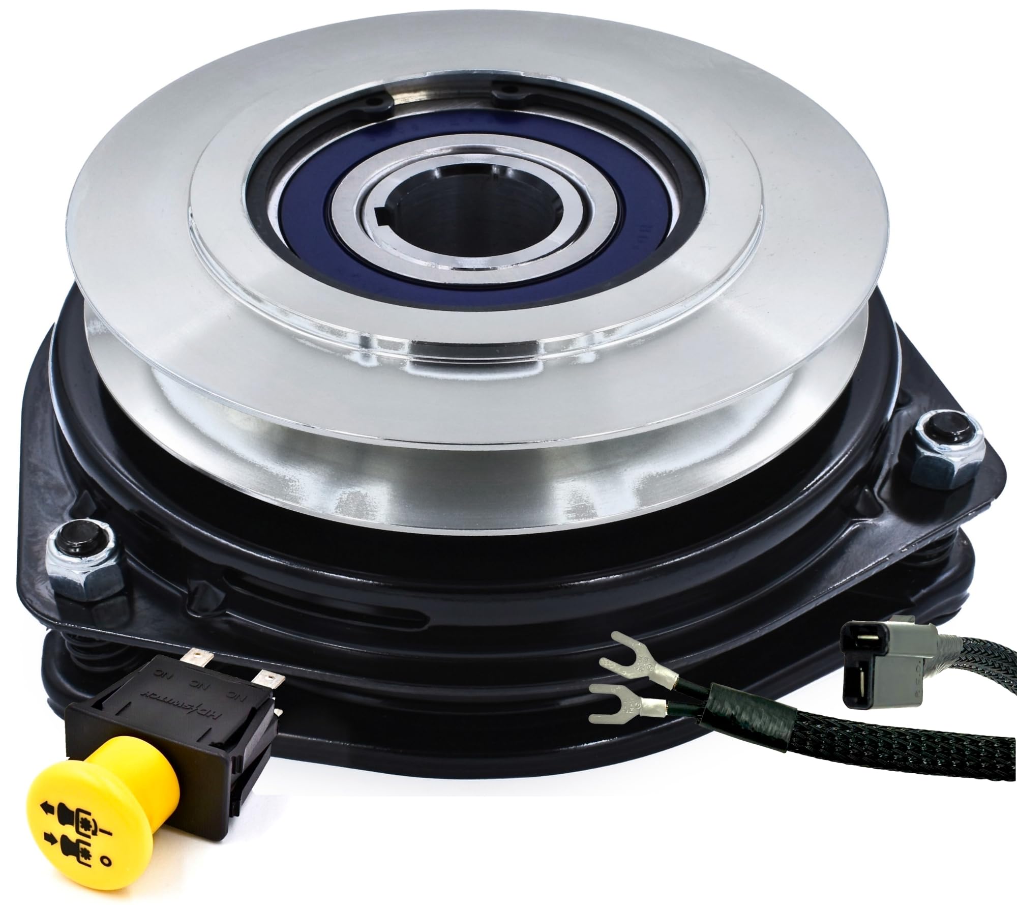 HD Switch TCA15800 BIGBearing HiTorque 300 ftlb Billet Pulley Blade PTO Clutch for John Deere ZTrak 737 757 777 797 | OEM 250 Replacement | Replaceable Wire Harness & C3 Bearings | Ideal for Lawn Mower Maintenance & Agricultural Equipment Repair