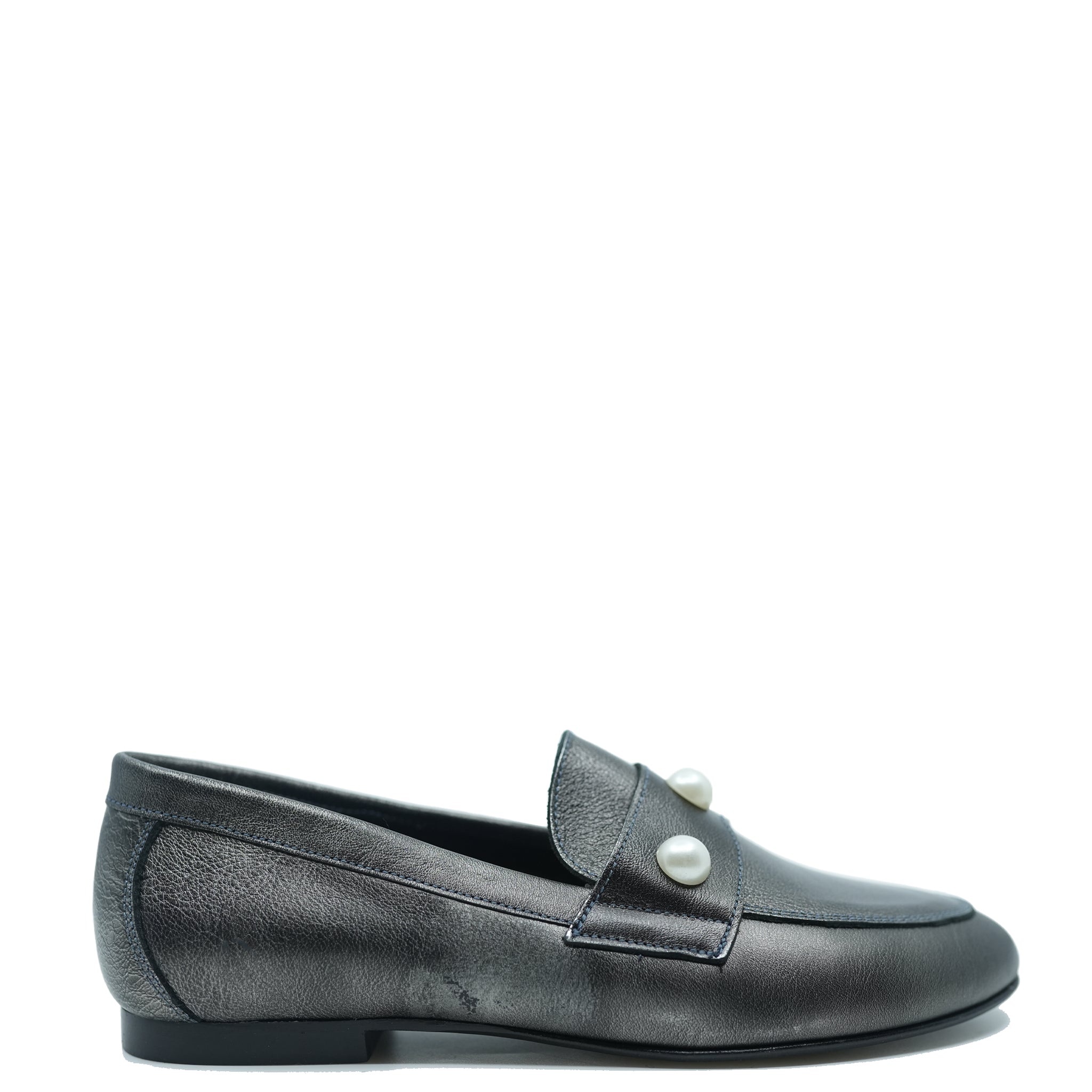 Blublonc Men's Gunmetal Pearl Loafers - Stylish & Comfortable Slip-On Shoes for Business Casual, Office, and Formal Occasions