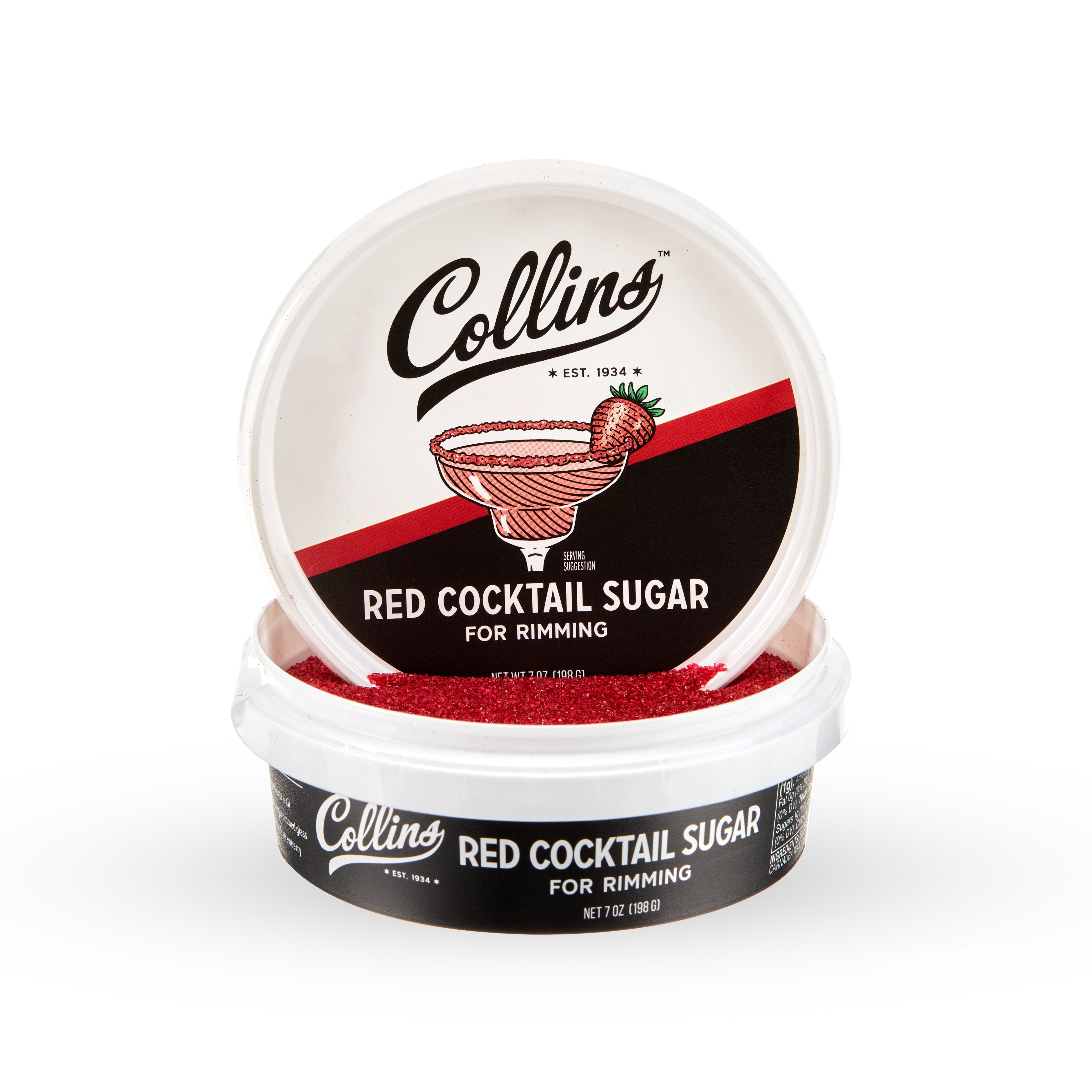 Premium Red Rimming Sugar - 7 oz (200g) for Cocktails, Desserts & Baking | Edible Decor for Margaritas, Cakes & Cookies | Vegan, Gluten-Free Party Supplies
