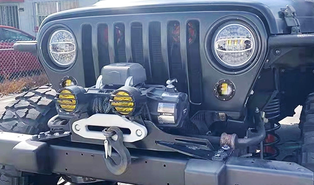 20W 2500K Yellow 3 Round LED Pod Light Kit - Waterproof Off-Road Flush Mount Projector Lights for Trucks, ATVs, UTVs & Jeeps - Perfect for Night Driving, Camping & Outdoor Adventures