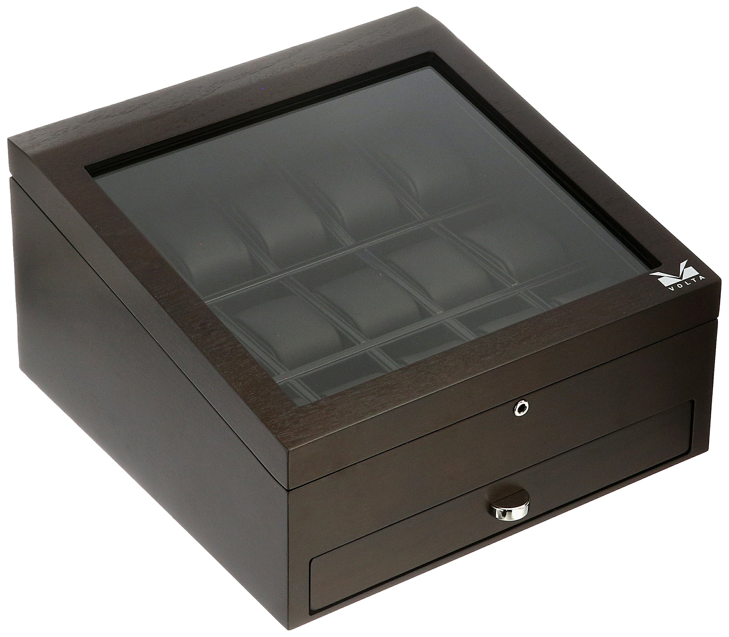 Volta 31-560975 Wooden Watch Box - Premium Wood Watch Storage Case for Men & Women - Organize & Protect Your Watches in Style | Perfect for Home, Office & Travel Use