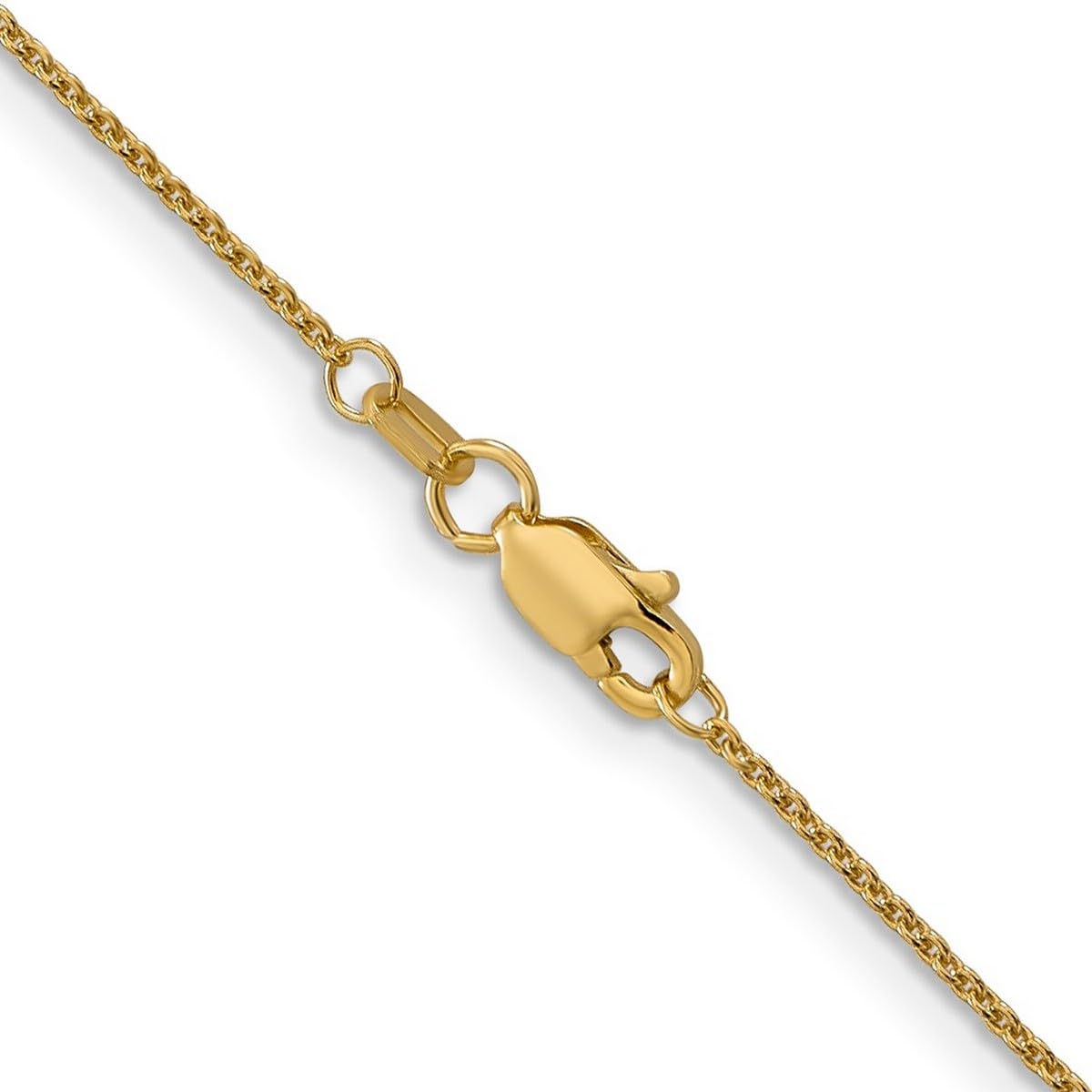 14K Gold Round Cable Chain Necklace for Women & Men - Adjustable Lengths 16