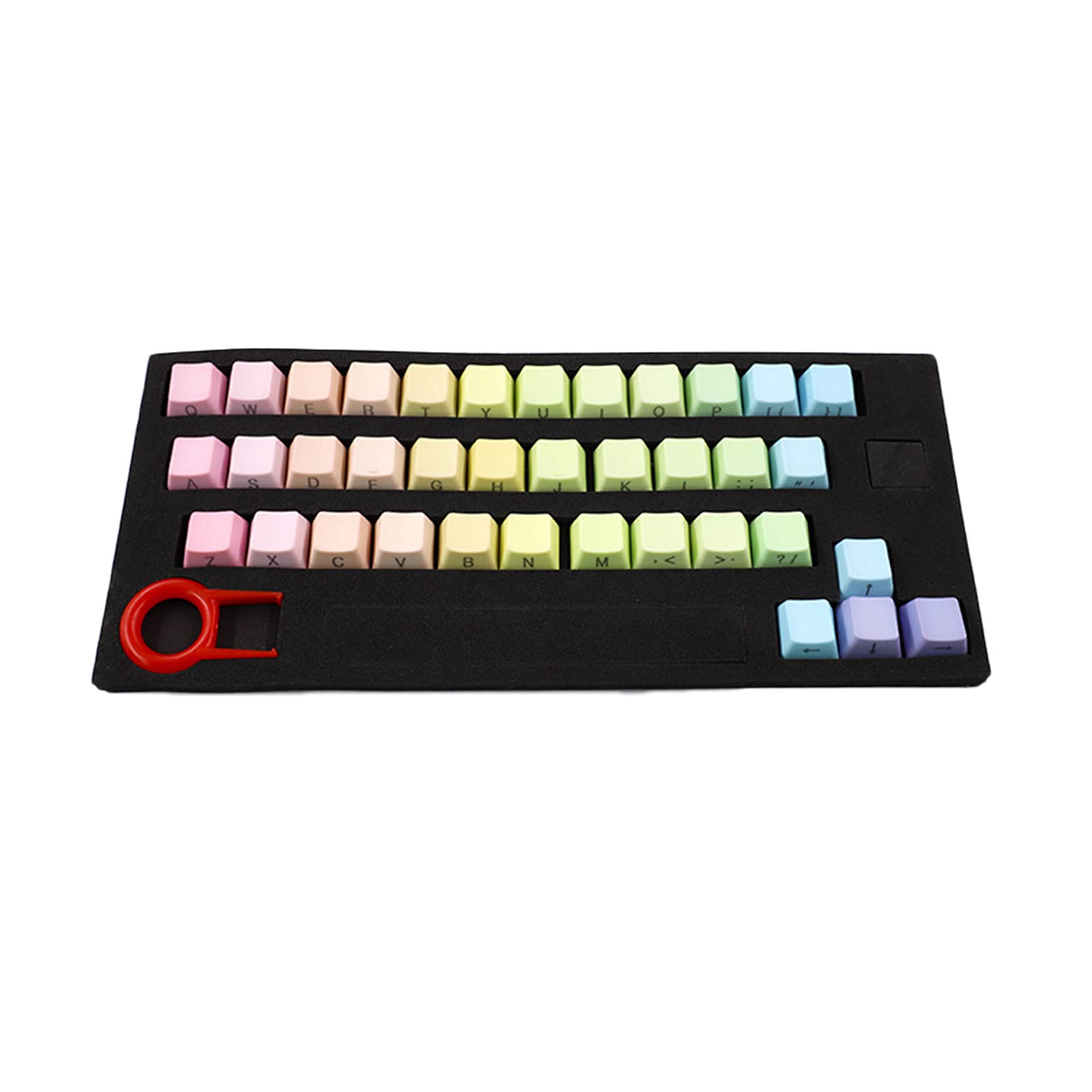 CactusAngui 37-Key Gradient Backlit PBT Keycaps - Durable Mechanical Keyboard Replacement Covers for PC & Laptop - Perfect for Gaming, Typing, and Office Use