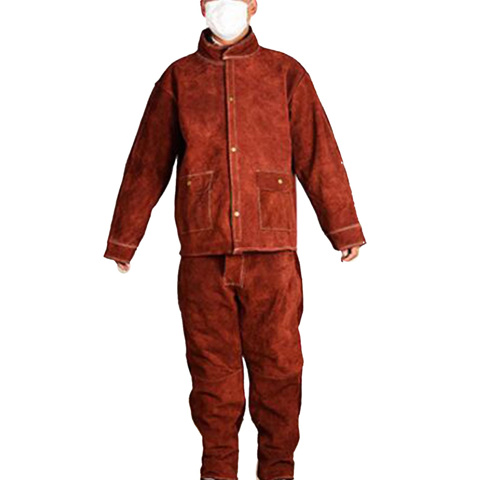 Premium Brown Leather Welding Apron - Heat-Resistant & Durable Split Leather Welding Protective Clothing for Welders - One Size Fits All - Ideal for Metalworking, Forging & DIY Welding Projects