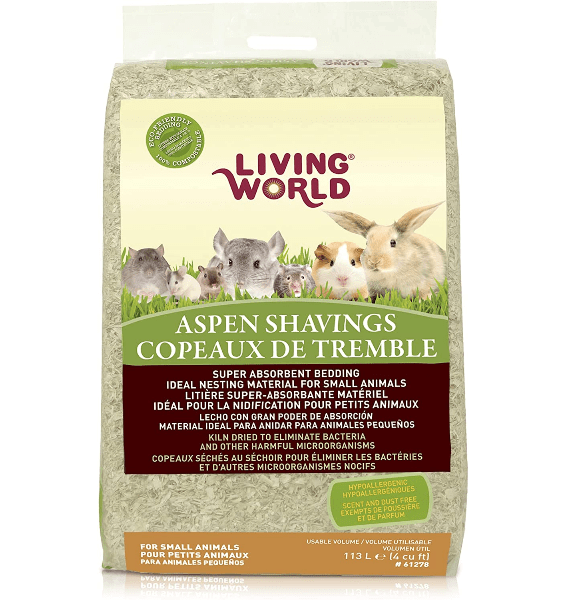 Living World Aspen Shavings for Small Animals - Natural Bedding for Hamsters, Rabbits & Guinea Pigs - Dust-Free Small Pet Cage Liner for Comfort & Odor Control