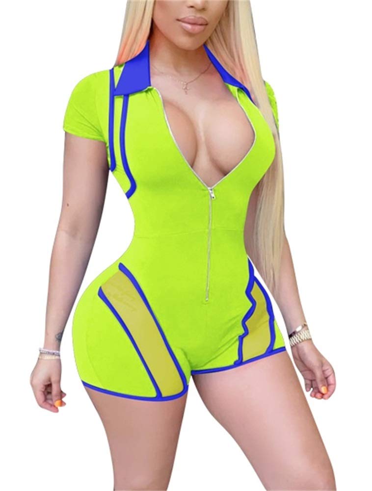 EOSIEDUR Women's Striped Bodycon Jumpsuit - Sexy One Piece Tracksuit Outfit for Clubwear, Night Out & Casual Wear
