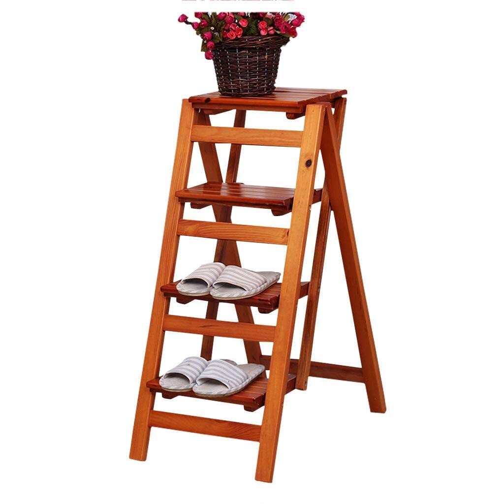 LUDIST Foldable Step Stool for Home, Multifunctional Storage Shelf & Flower Stand, Kitchen Ladder Chair for Office, Living Room, and Indoor Use - Perfect for Reaching High Shelves, Organizing, and Decorating