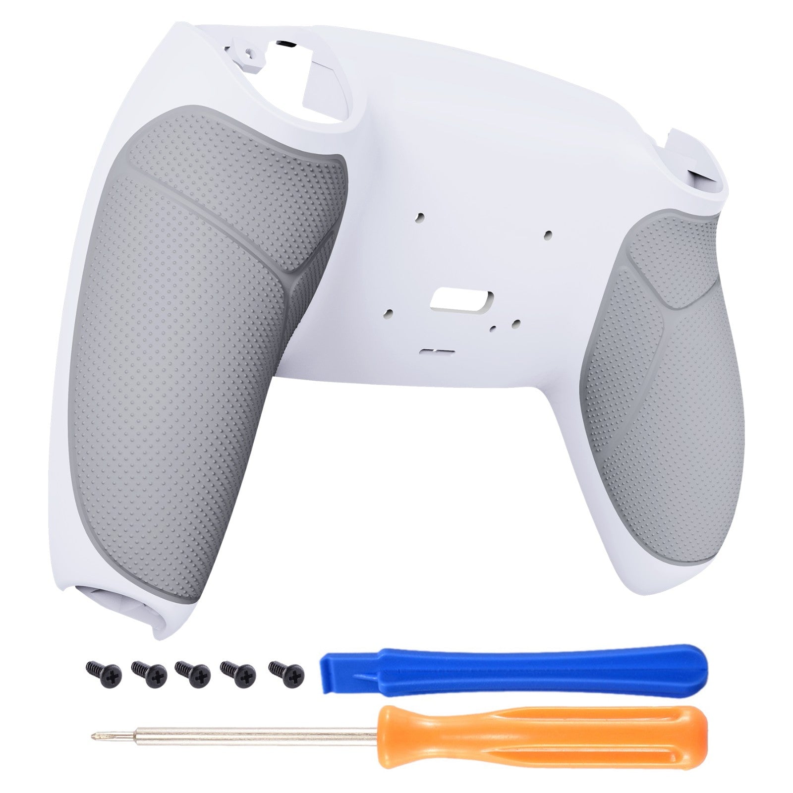 eXtremeRate White Performance Rubberized Grip & Redesigned Back Shell for PS5 Controller - Compatible with RISE Remap Kit (Controller & RISE Remap Board Not Included) - Model UPFU6002 | Enhanced Gaming Comfort for Long Play Sessions