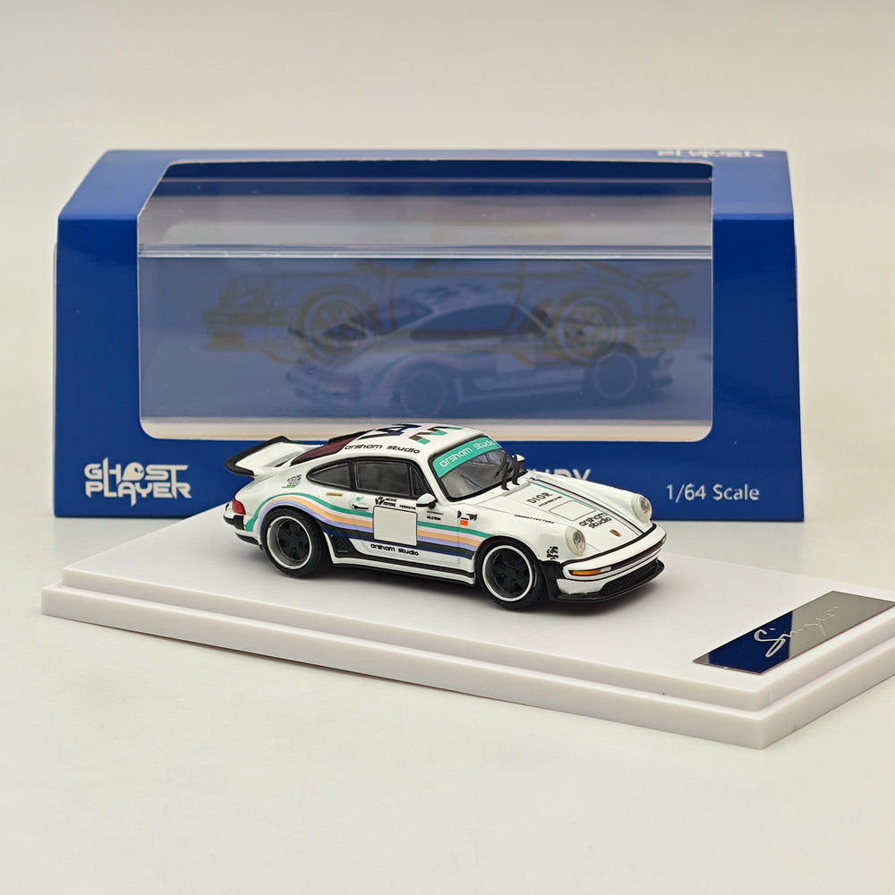 1/64 Scale Ghost Player Porsche 930 Singer Turbo Study - White Classic Sports Car Model for Collectors & Die-Cast Enthusiasts | Perfect for Display, Racing Dioramas & Gift Giving