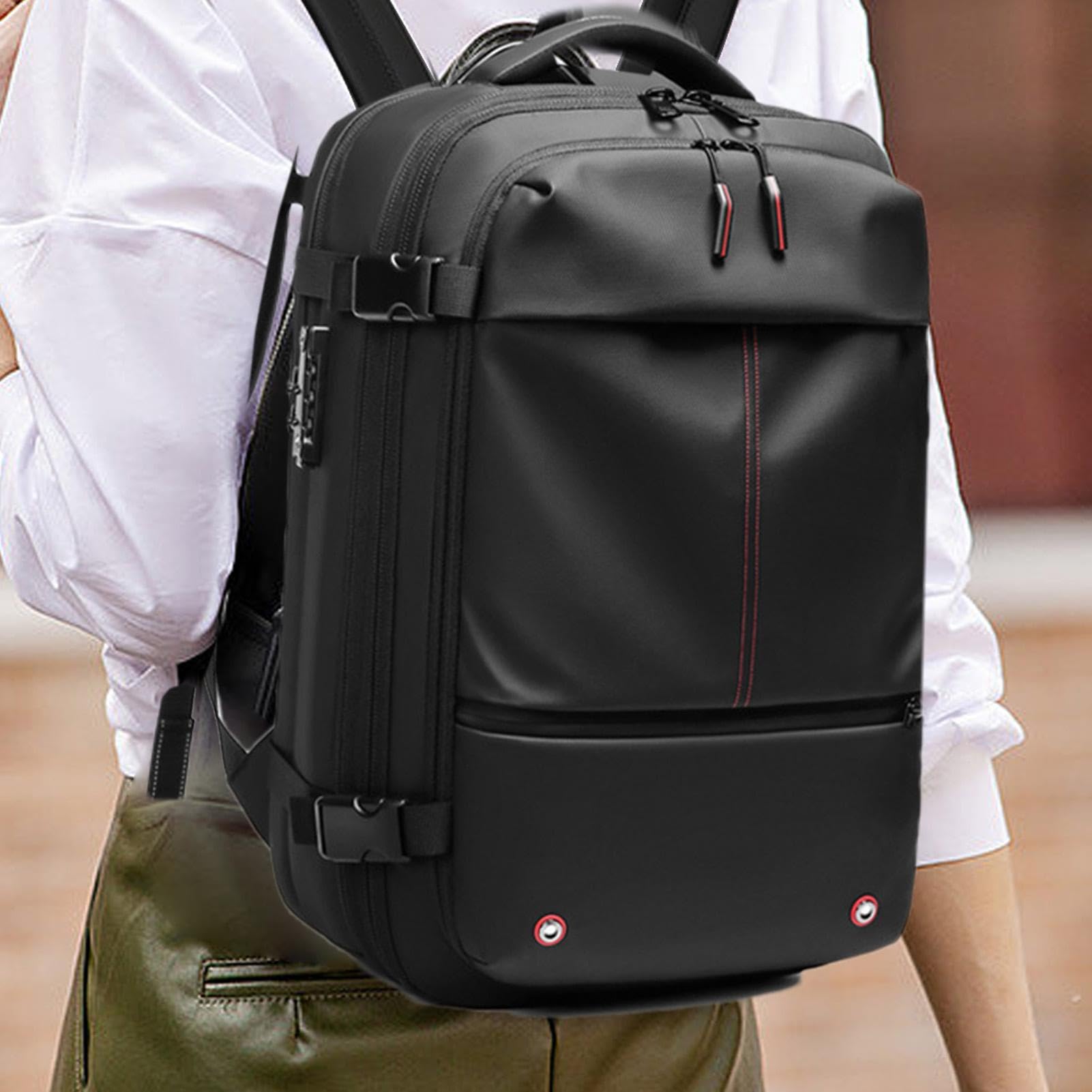 Kuxiptin 60L Vacuum Compression Travel Backpack - Expandable Airpack with Laptop Compartment, Durable Oxford Fabric - Perfect for Camping, Hiking & Business Trips