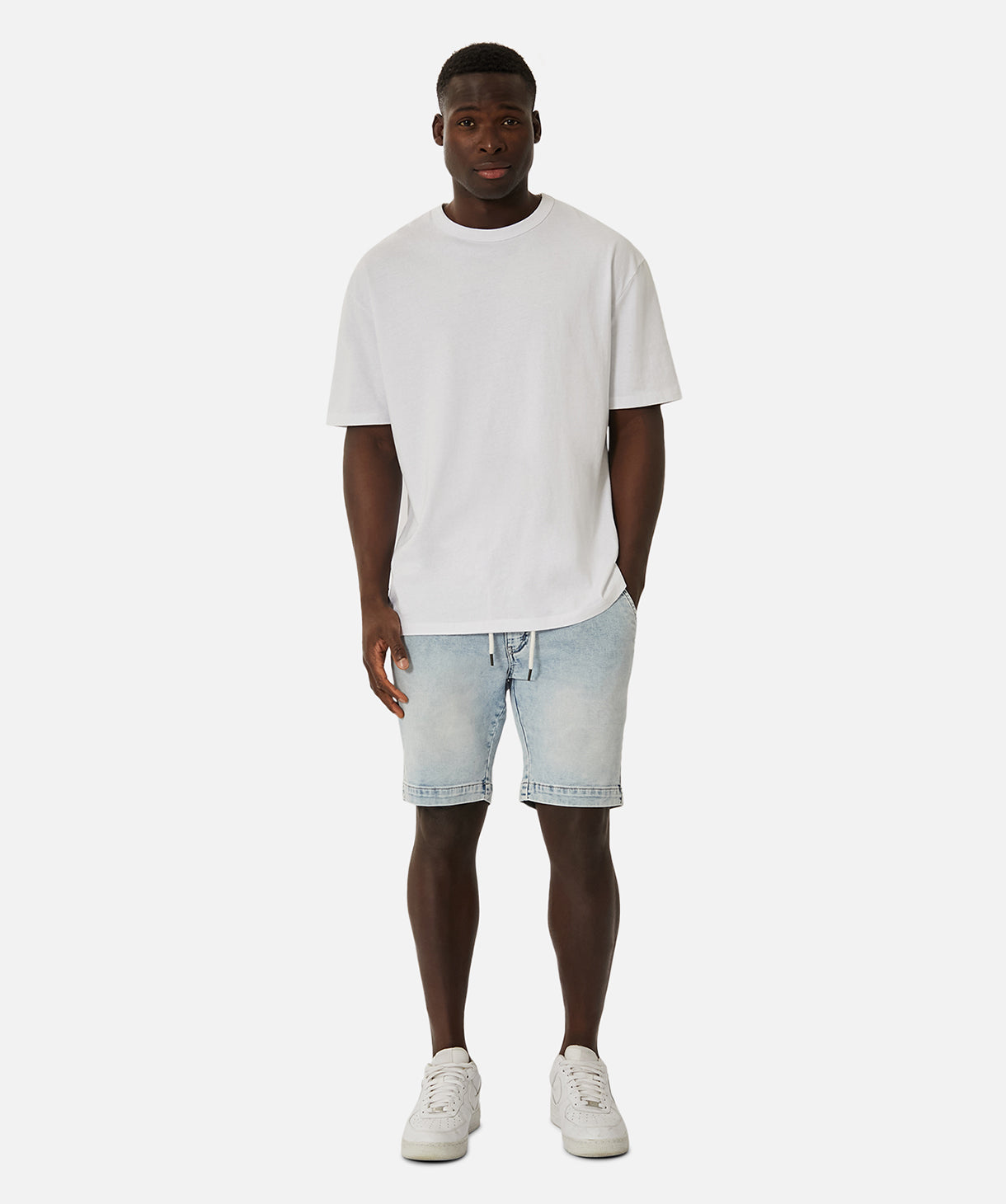 The Drifter Denim NC Short - Stone Wash Distressed Men's Casual Shorts for Summer Outdoor Activities
