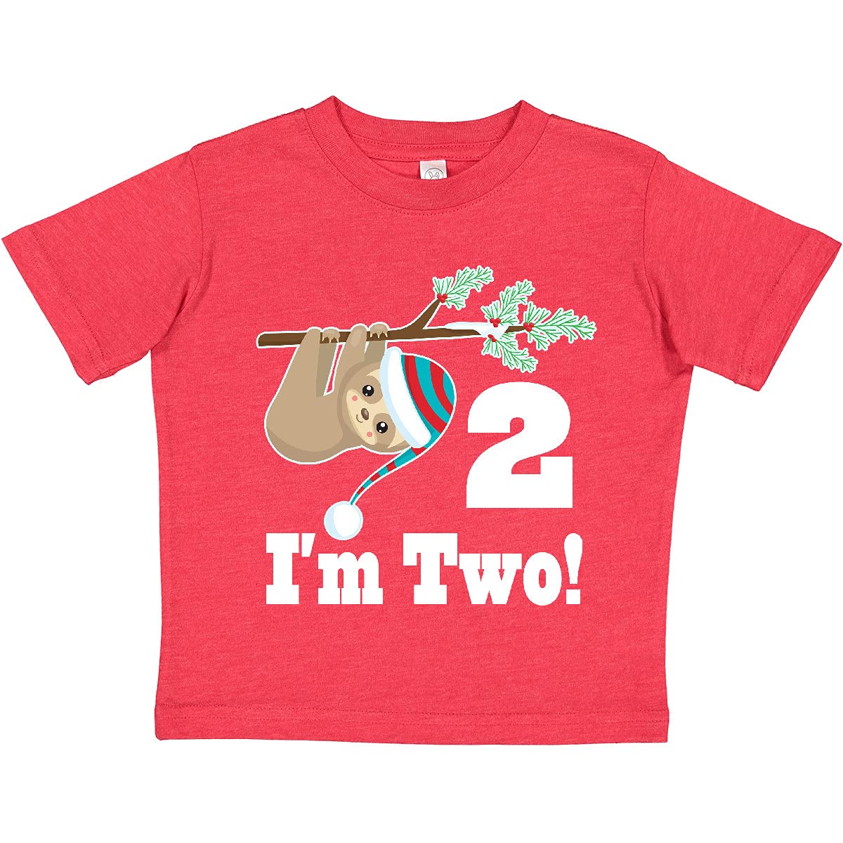 Inktastic 2nd Birthday Sloth Graphic Tee - Cute 2 Year Old Toddler T-Shirt for Boys & Girls - Perfect Birthday Party Outfit & Casual Wear