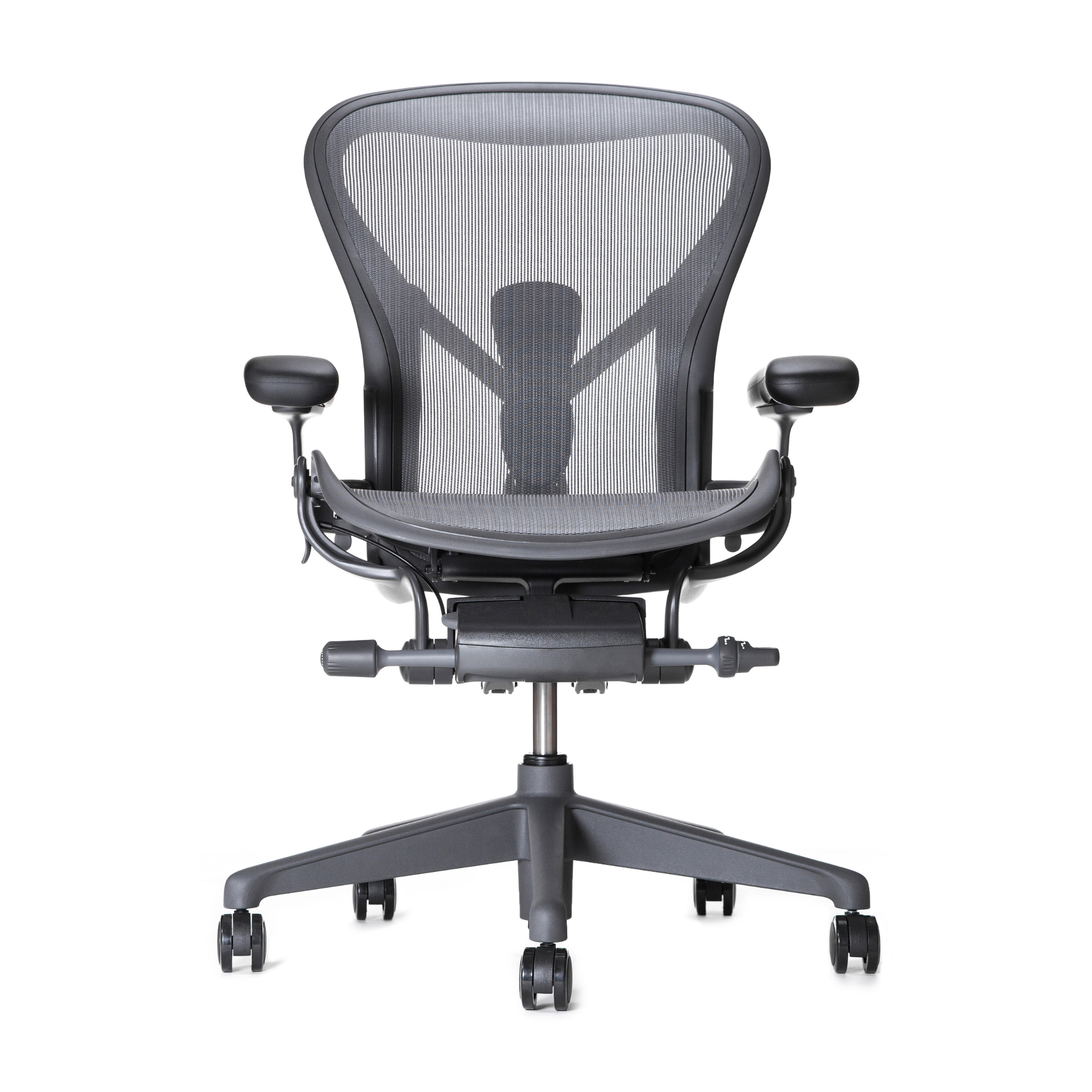 Herman Miller Aeron Chair - Graphite Remastered Ergonomic Office Chair with PostureFit SL Support | Perfect for Home Office, Gaming & Workspaces