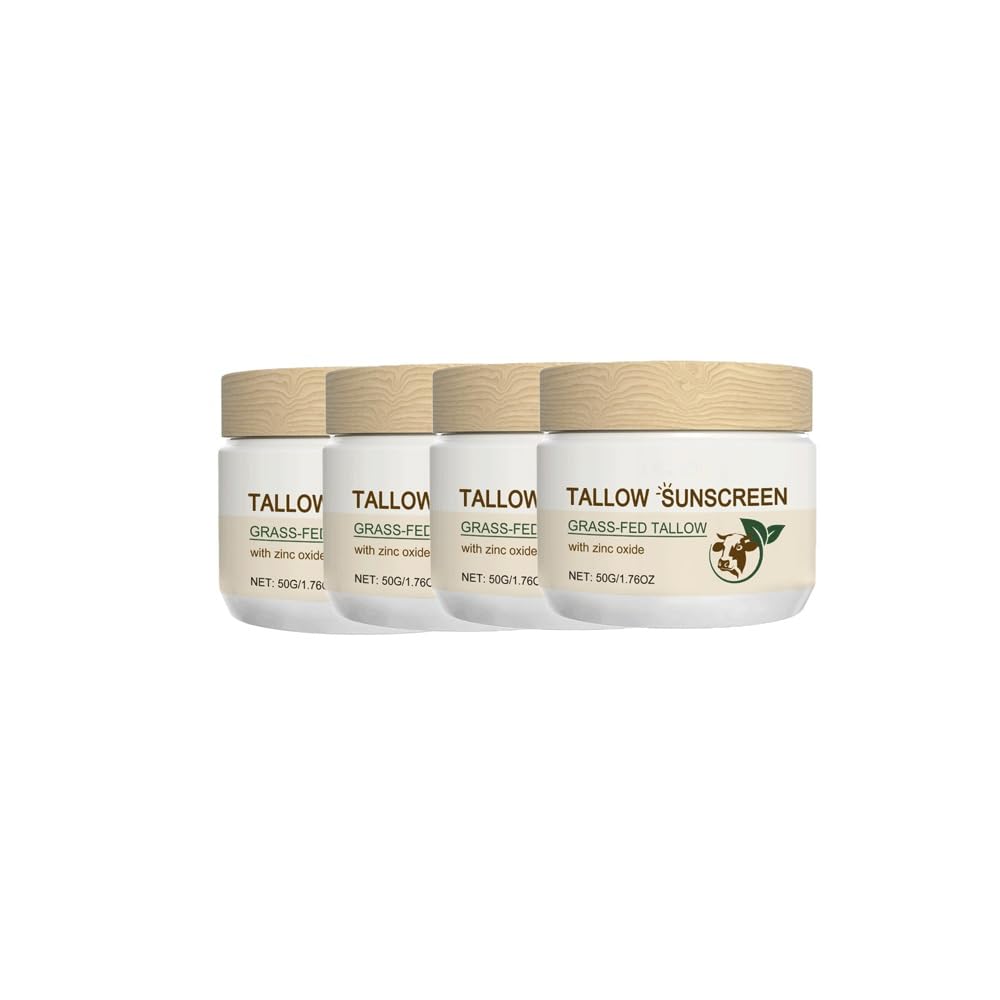 Zinc Oxide Butter Sunscreen for Dry Skin - SPF Moisturizer with Natural Butter & Fresh Scent (4 Pack) | Daily Sun Protection for Face & Body, Outdoor Activities, Beach & Pool Days