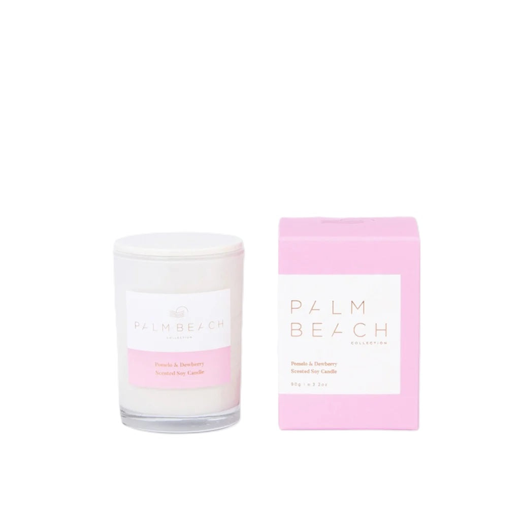 Palm Beach Mini Candle 90g - Pomelo & Dewberry Scented Soy Wax Candle for Home, Bathroom & Relaxation | Aromatherapy Gifts for Women & Men