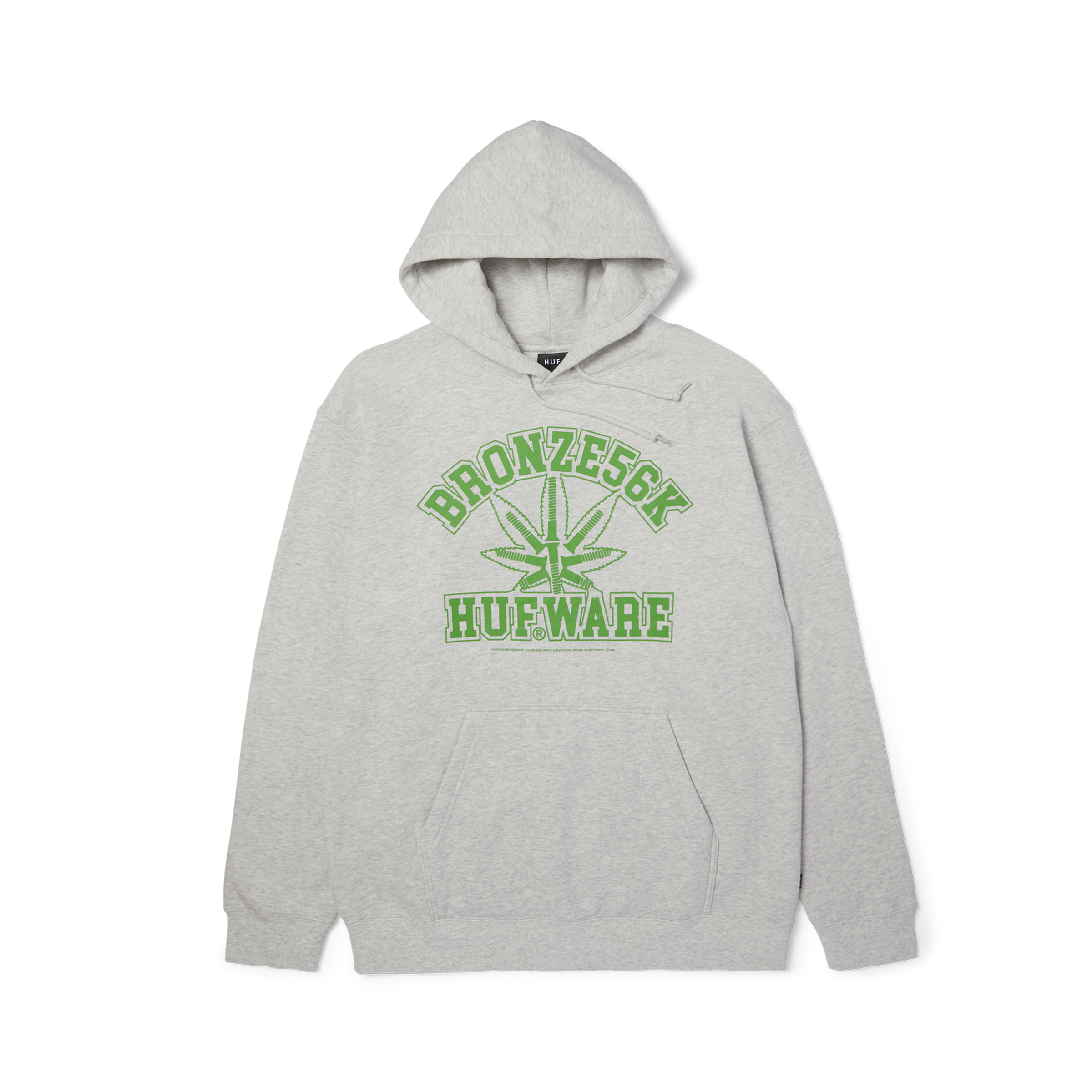 HUF X Bronze 56k Plant Ware Hoodie - Ash Grey Pullover for Men & Women | Streetwear Fashion, Skate Style, Casual Comfort | Perfect for Urban Outfits & Outdoor Activities