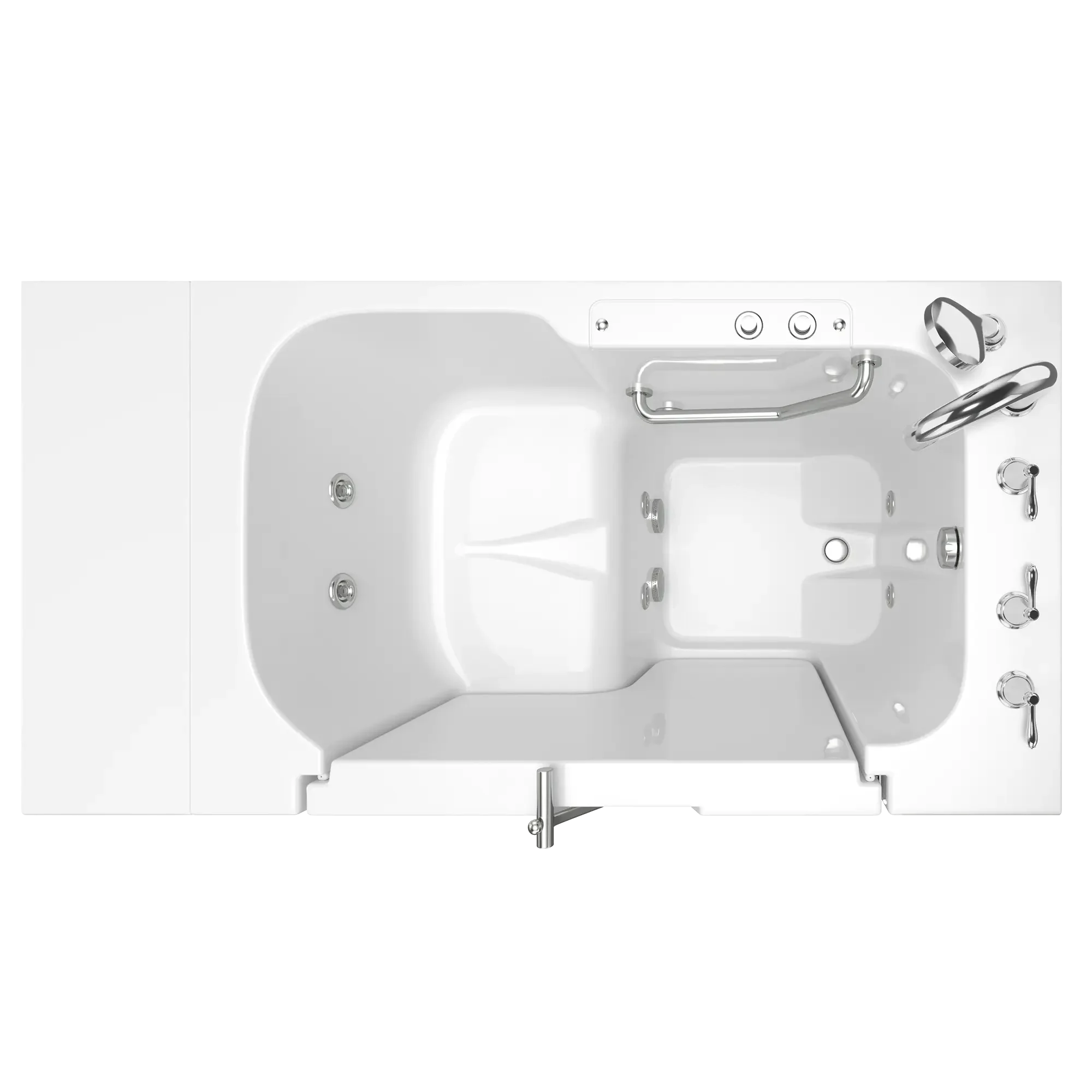 32 x 52 Inch Gelcoat Walk-in Bathtub with Whirlpool System - Right Hand Drain & Faucet Included | Ideal for Elderly & Mobility Assistance | ADA Compliant Safety Tub for Seniors
