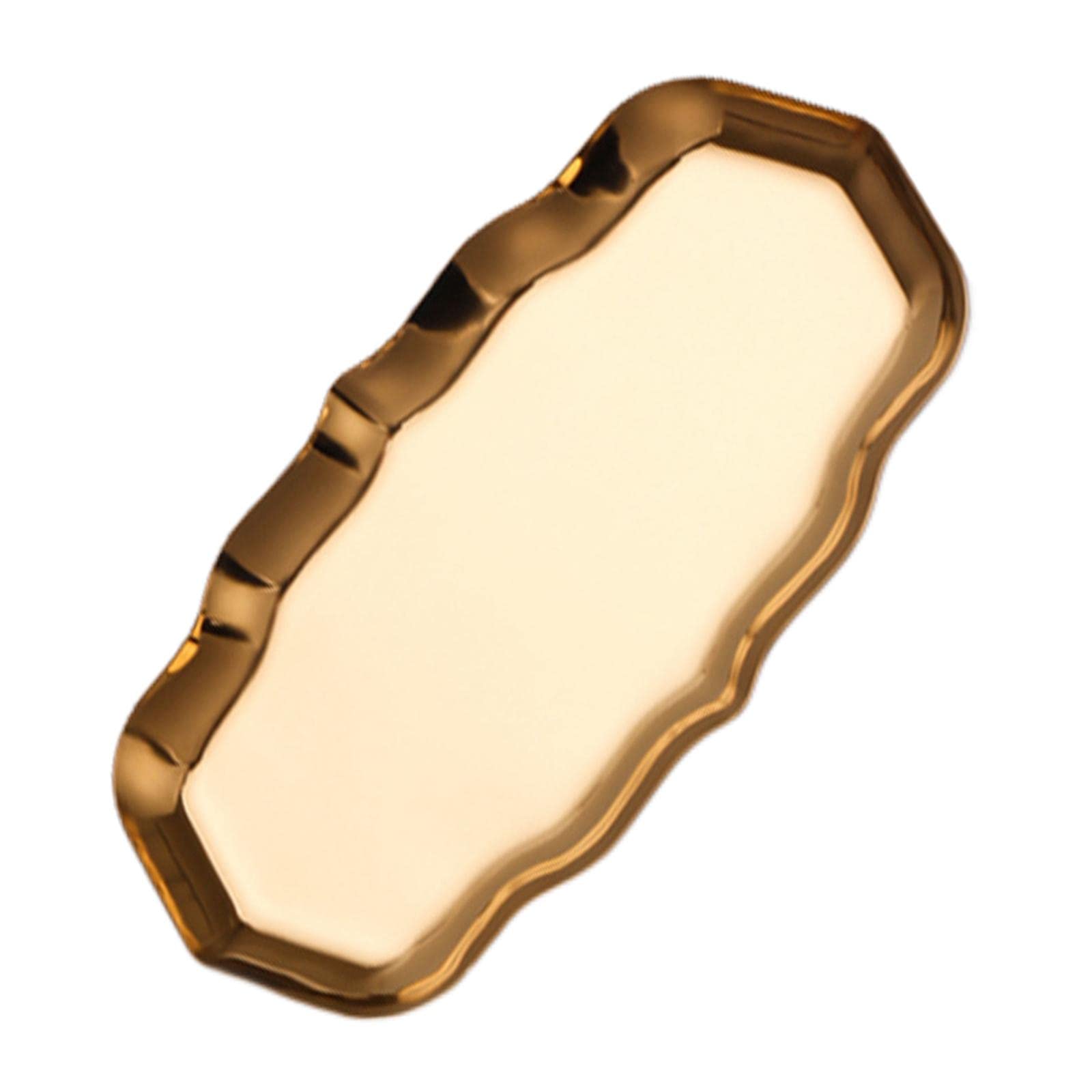 Loensy Decorative Storage Tray - Gold Vanity Organizer for Jewelry, Earrings, Eyeshadow & Candles | Perfect for Bathroom Counter, Dresser Top & Nightstand Display