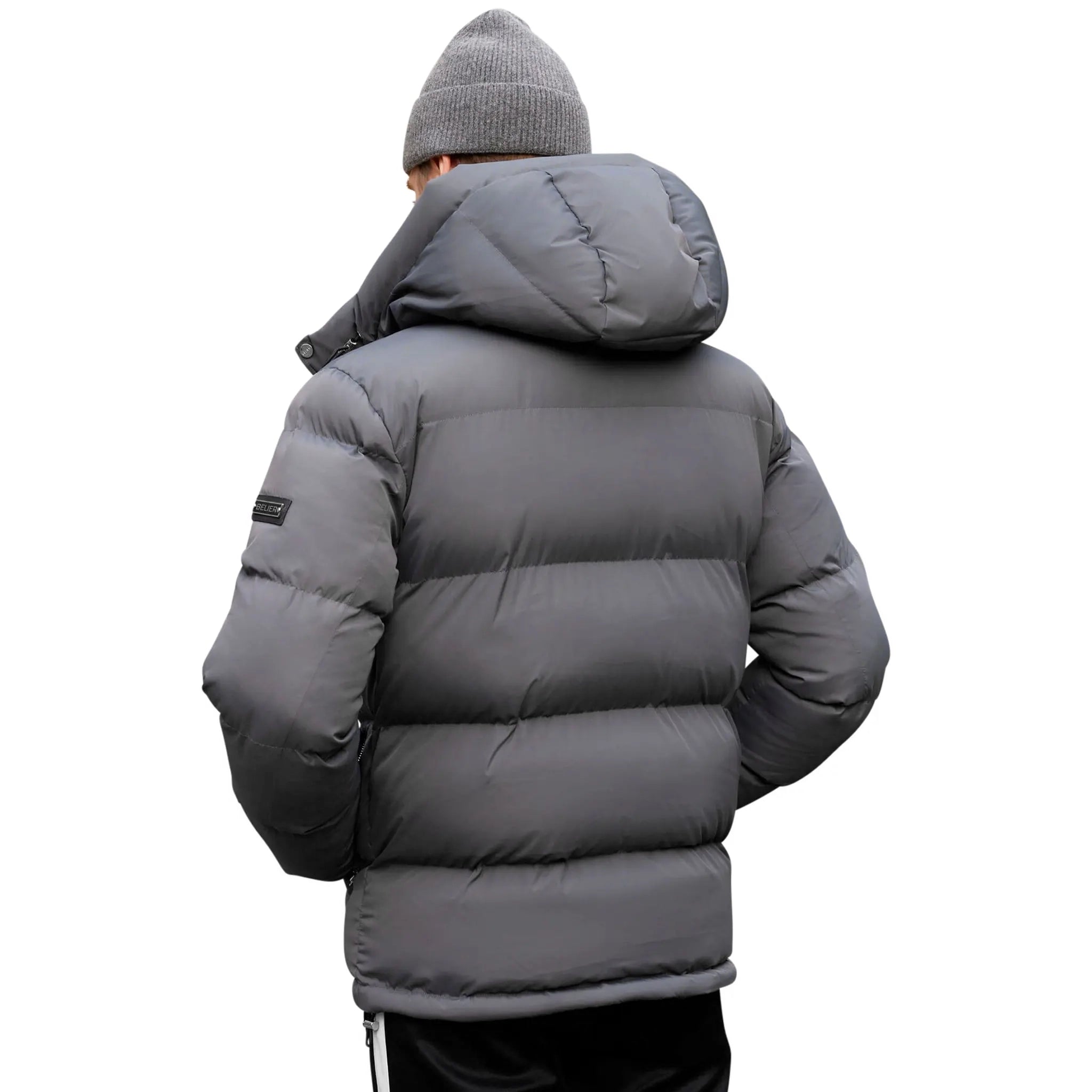 Belier Charcoal Puffer Jacket for Women - Lightweight Winter Coat with Hood, Waterproof & Windproof - Perfect for Outdoor Activities, Skiing, and Cold Weather Fashion