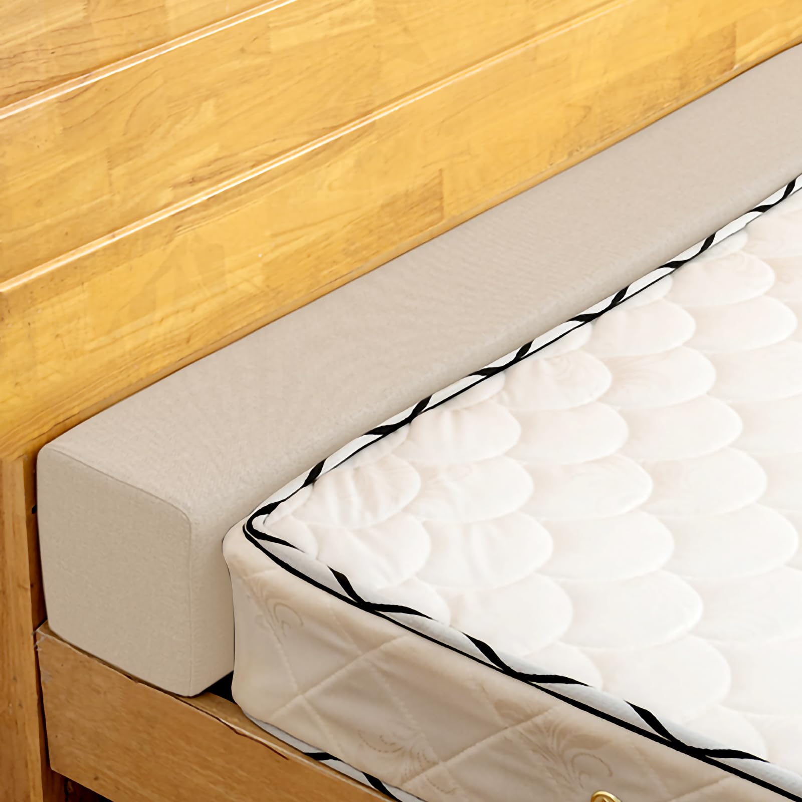 Twin/Twin XL/Queen/King Mattress Extender - High-Density Foam Bed Gap Filler for Headboard & Wall Space (76x4x6in, Beige) - Perfect for Bedroom, Guest Room & RV Use with Removable Washable Cover