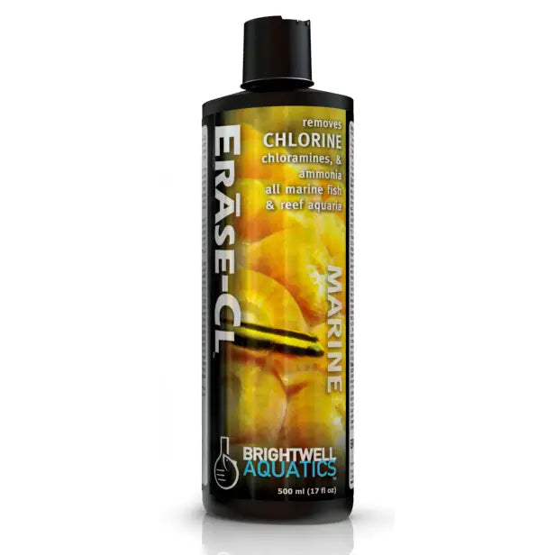 Brightwell Erase CL - Premium Freshwater & Marine Chlorine & Ammonia Remover | Water Conditioner for Aquariums & Fish Tanks | Safe for Tropical Fish, Coral Reefs & Aquatic Plants