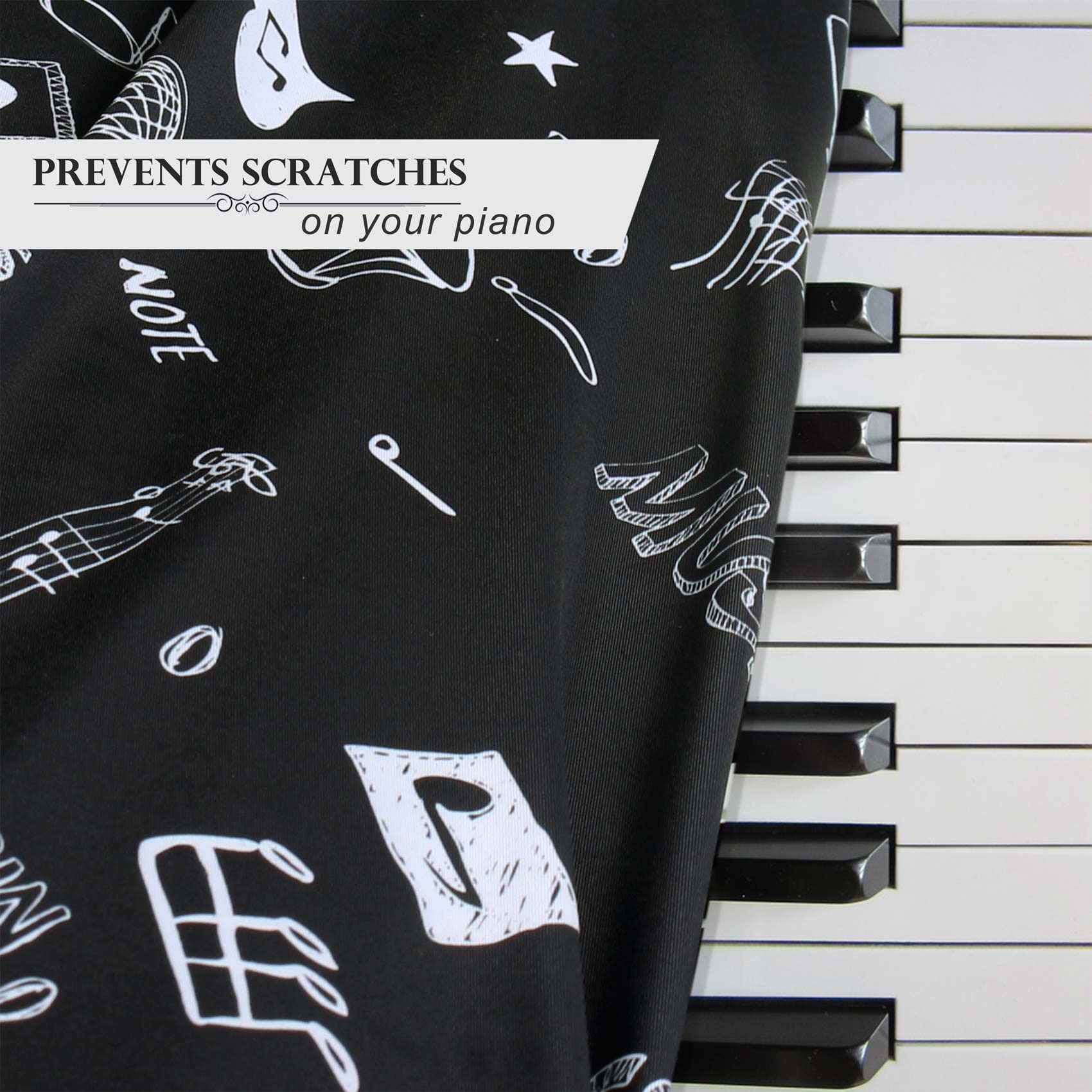 61-Key Stretchable Piano Keyboard Cover with Music Stand Opening - Dustproof Protection for Digital & Electronic Pianos - Perfect for Home, Studio & Stage Use