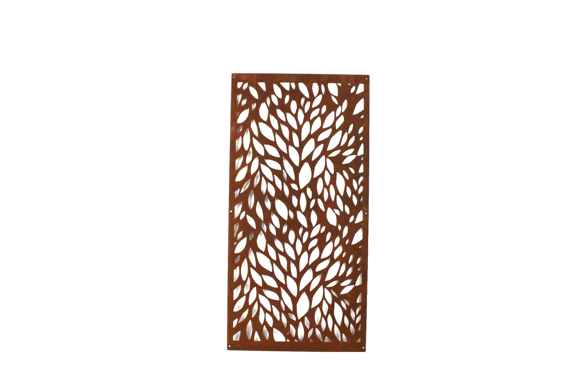 23-34 Inch Steel Garden Privacy Screen - Rusted, Raw Steel or Powder Coated Finish (17x34 Inches) for Outdoor Patio, Deck, and Backyard Privacy