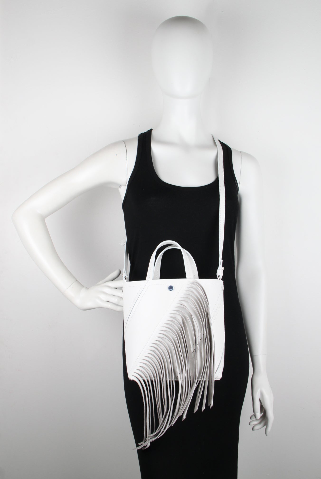 PS Small Hex Tote Fringe Handbag - Stylish Optic/Taupe Crossbody Bag for Women | Perfect for Work, Travel & Everyday Use