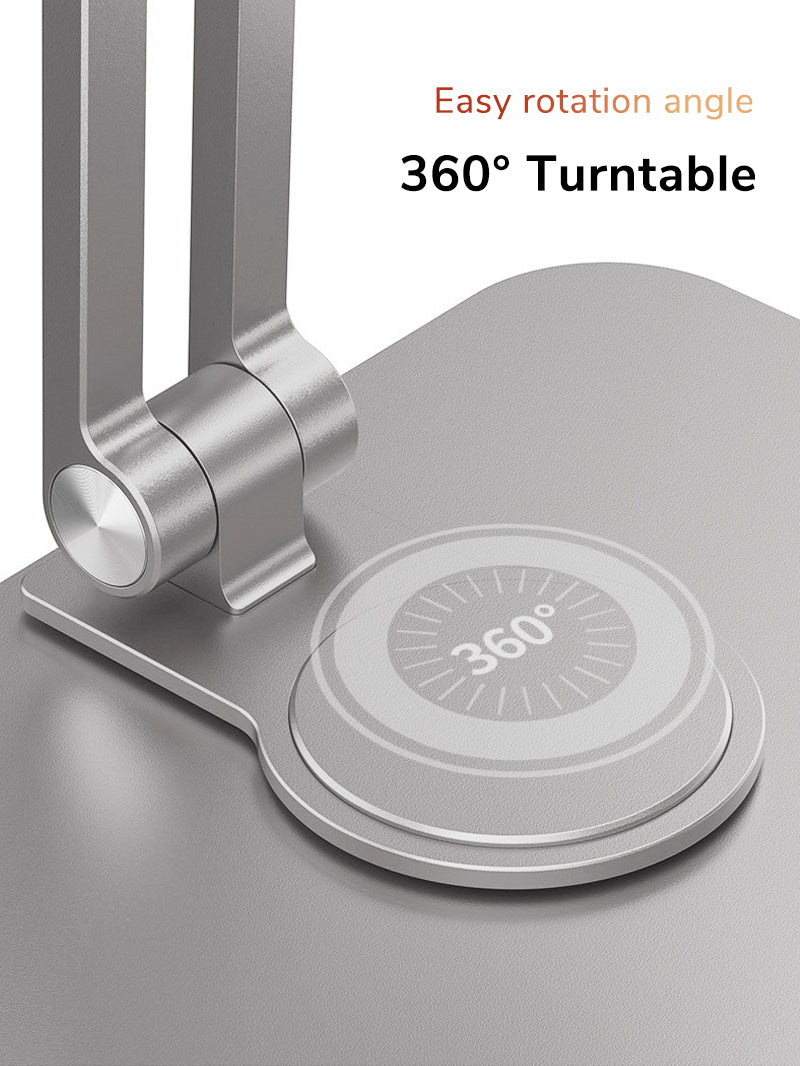 360° Adjustable Aluminum Tablet Stand Holder for iPad Pro/Air - Portable Desktop Stand for Reading, Watching, and Video Calls