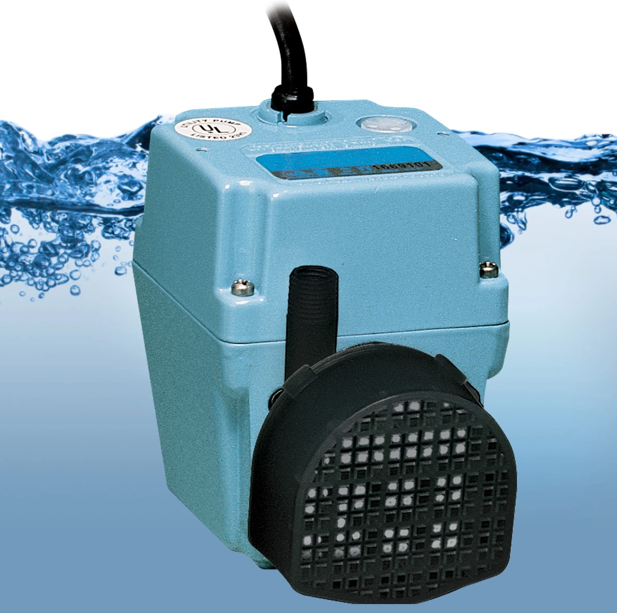 Little Giant 2E-38NT 115V 300 GPH 1/40 HP Manual Inline Submersible Oil-Filled Aluminum Water Pump with 10-Foot Cord - Blue (Model 502286) - Perfect for Basement Drainage, Aquariums, and Small Water Transfer Applications