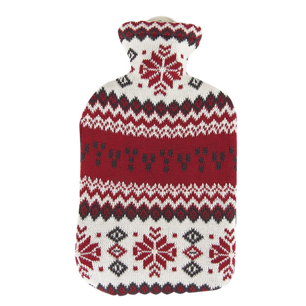 2 Liter Sanger Hot Water Bottle with Knitted North Star Cover - Warm & Cozy Pain Relief for Cramps, Backache - Perfect for Winter Nights, Bed, Sofa & Travel