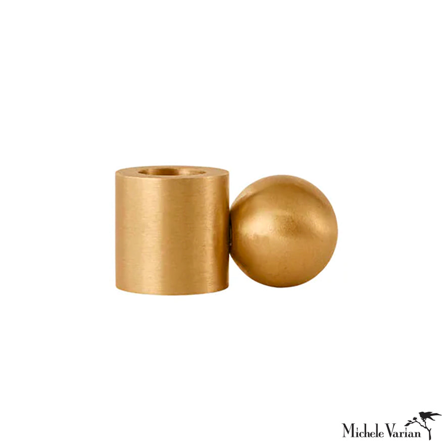 Solid Brass Ball and Cylinder Candle Holder - Elegant Home Decor for Dining Table, Wedding Centerpiece, and Romantic Ambiance