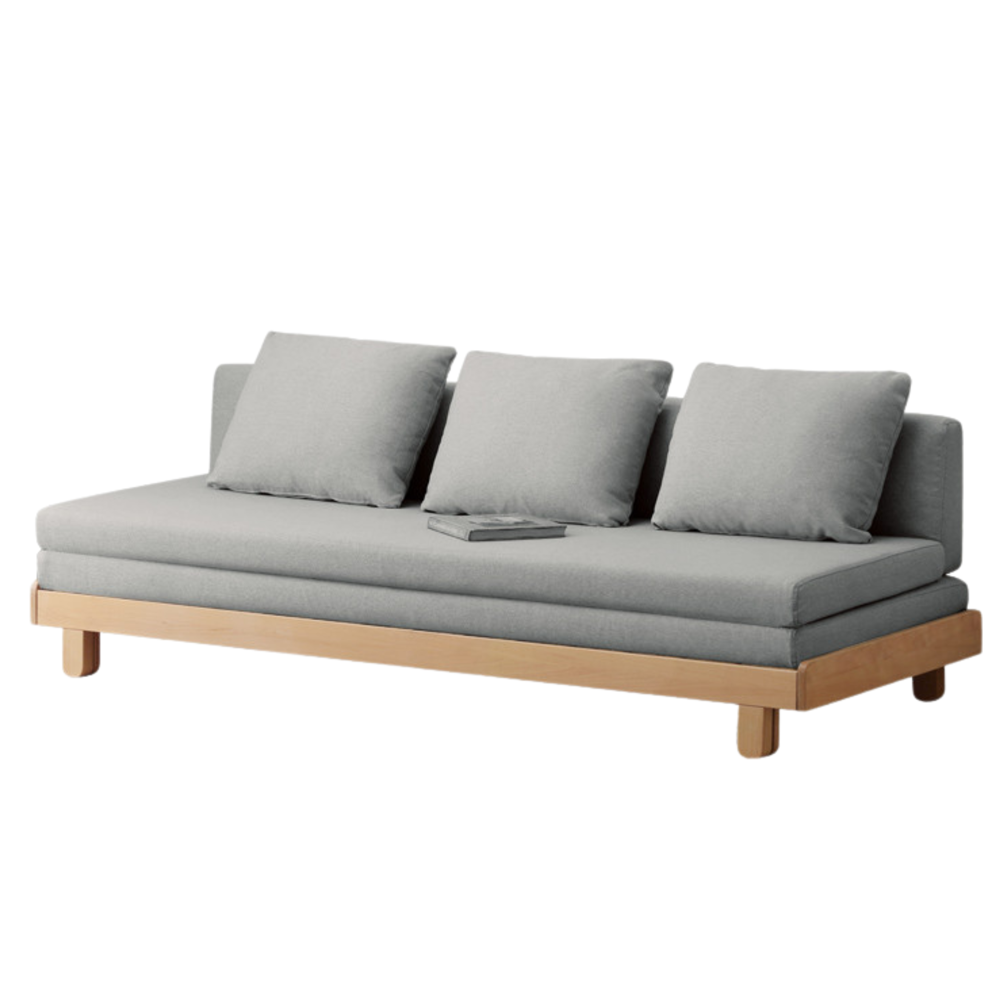 Solid Oak & Beech Wood Sofa Bed - Convertible Sleeper Sofa for Small Spaces, Guest Room & Living Room Furniture - Durable & Stylish Modern Design