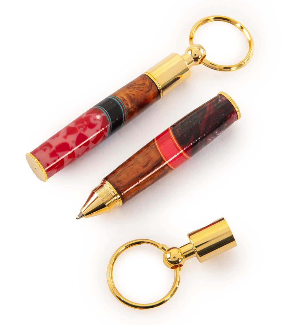 Premium Koa Wood Pen Key Ring - Handcrafted by Dale Dennison - Unique Gift for Men & Women - Perfect for Office, Travel & Everyday Carry (Multiple Colors Available)