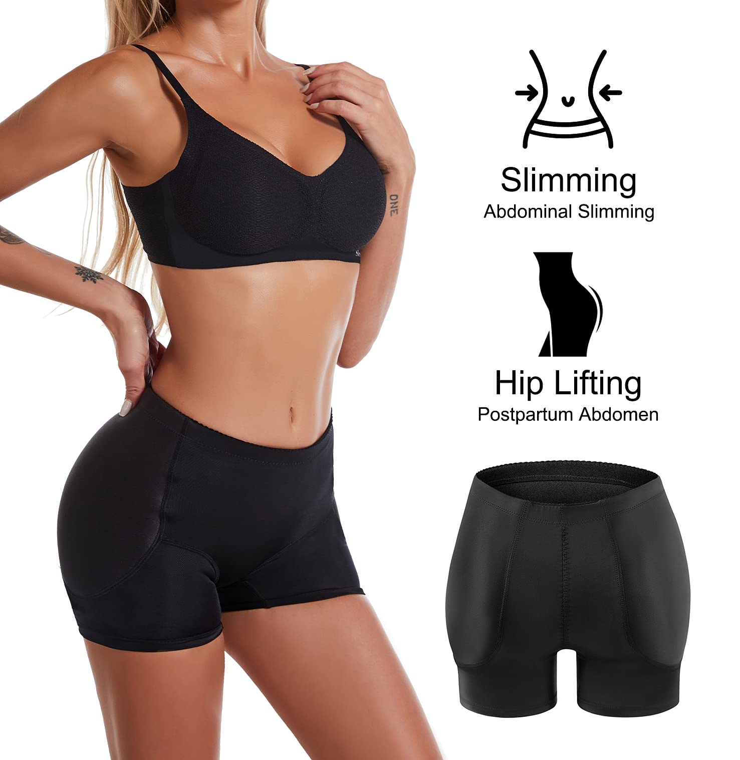 FEOYA Women's Seamless Shapewear Panties with Removable Pads - Butt Lifter & Hip Enhancer Underwear Shaper Shorts for Tummy Control (XS-3XL) - Perfect for Body Shaping, Special Occasions & Everyday Wear