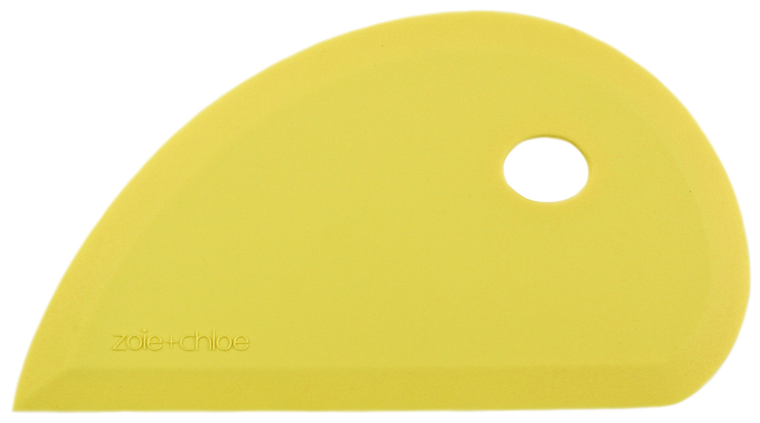 Zoie + Chloe Silicone Scraper Spatula - 7x3.75 Inch Multifunctional Baking Tool for Mixing, Cleaning Bowls, Cake Decorating, Frosting & Painting - Perfect for Home Bakers & Kitchen Enthusiasts (Yellow)