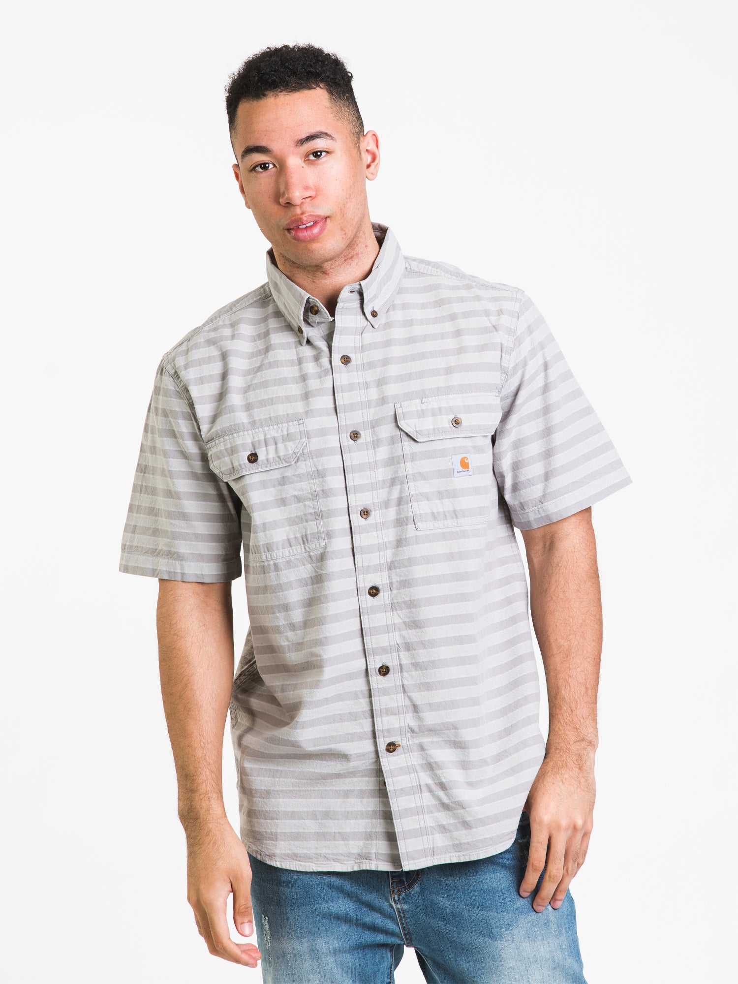Carhartt Midweight Short Sleeve Plaid Work Shirt for Men - Durable & Comfortable Workwear - Perfect for Construction, Landscaping & Outdoor Jobs