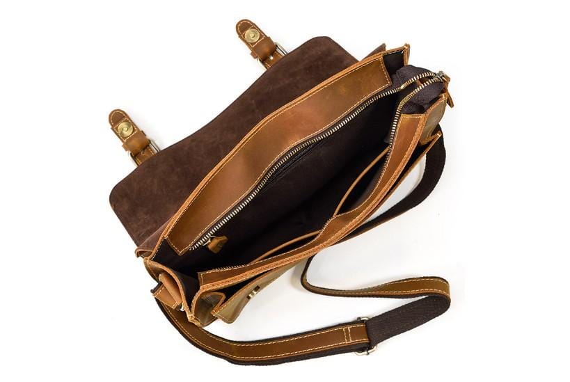 Premium Genuine Leather Shoulder Bag for Men & Women - Stylish Satchel Messenger Bag for Work, Travel & Everyday Use