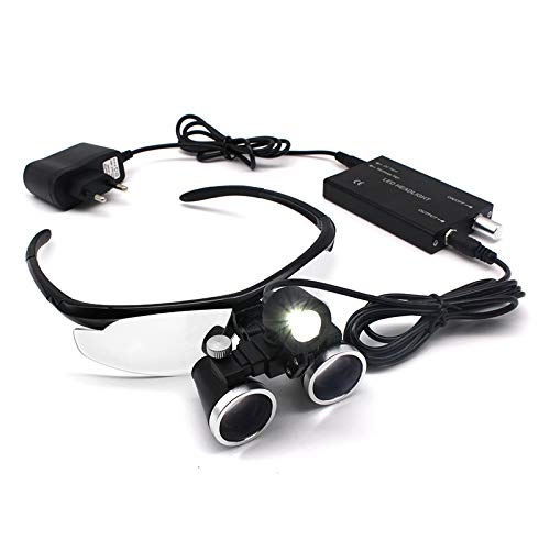 3.5X LED Headband Magnifying Glasses with Light - Binocular Surgical Loupes for Dentists, Jewelers & Hobbyists - Medical Grade Magnification Tool for Precision Work