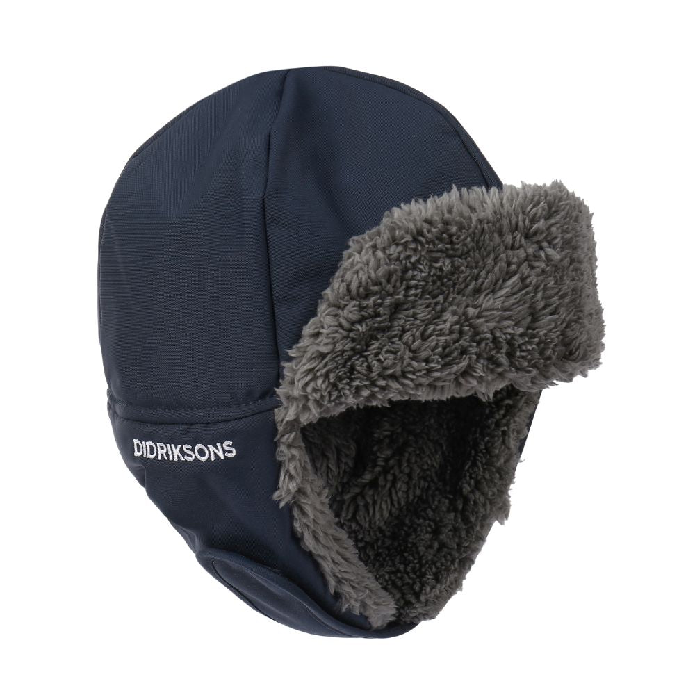 Didriksons Biggles Winter Hat for Men & Women - Warm Fleece Lined Beanie with Windproof Design in Navy Blue - Perfect for Skiing, Snowboarding & Cold Weather Activities