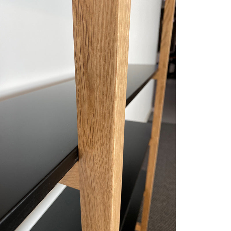 MAREN 110cm Display Unit - Natural & Black Wooden Shelf for Living Room, Bedroom, or Office Storage & Organization