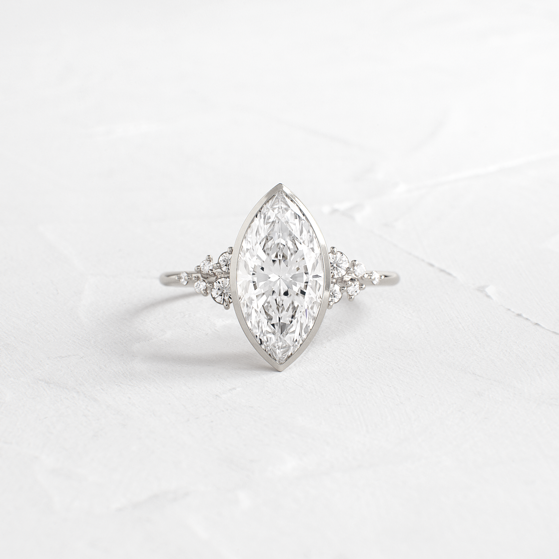 Bezel Snowdrift Ring - Marquise Cut Diamond Jewelry for Women | Perfect for Weddings, Anniversaries & Special Occasions