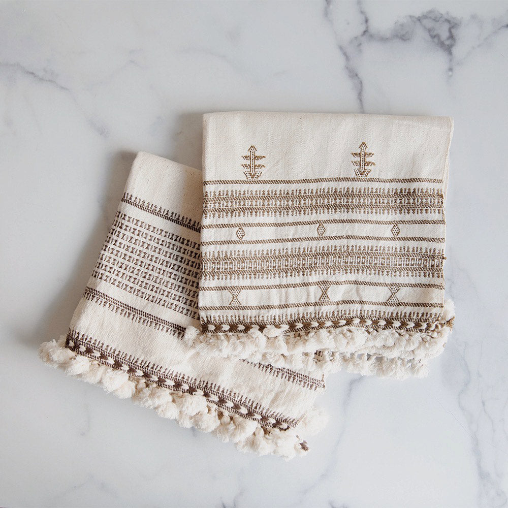 Premium Handwoven Cotton Hand Towel - Soft, Absorbent & Eco-Friendly for Kitchen, Bathroom & Spa - 12