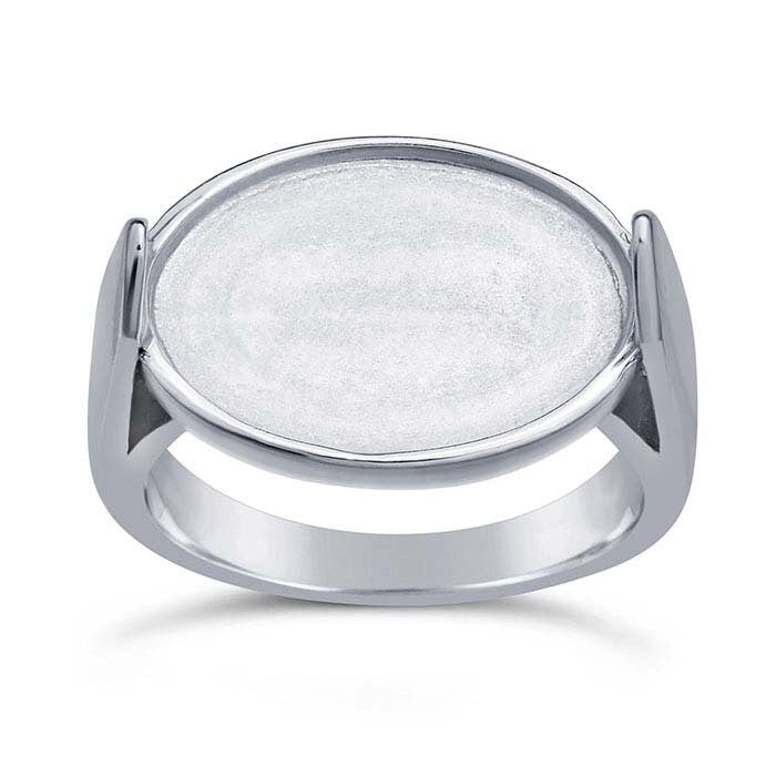 Sterling Silver 16x12mm Oval Cabochon Ring Setting - Size 8 Jewelry Making Supplies for DIY Pendants, Earrings & Bracelets - Perfect for Gemstone, Birthstone & Handmade Jewelry Crafting